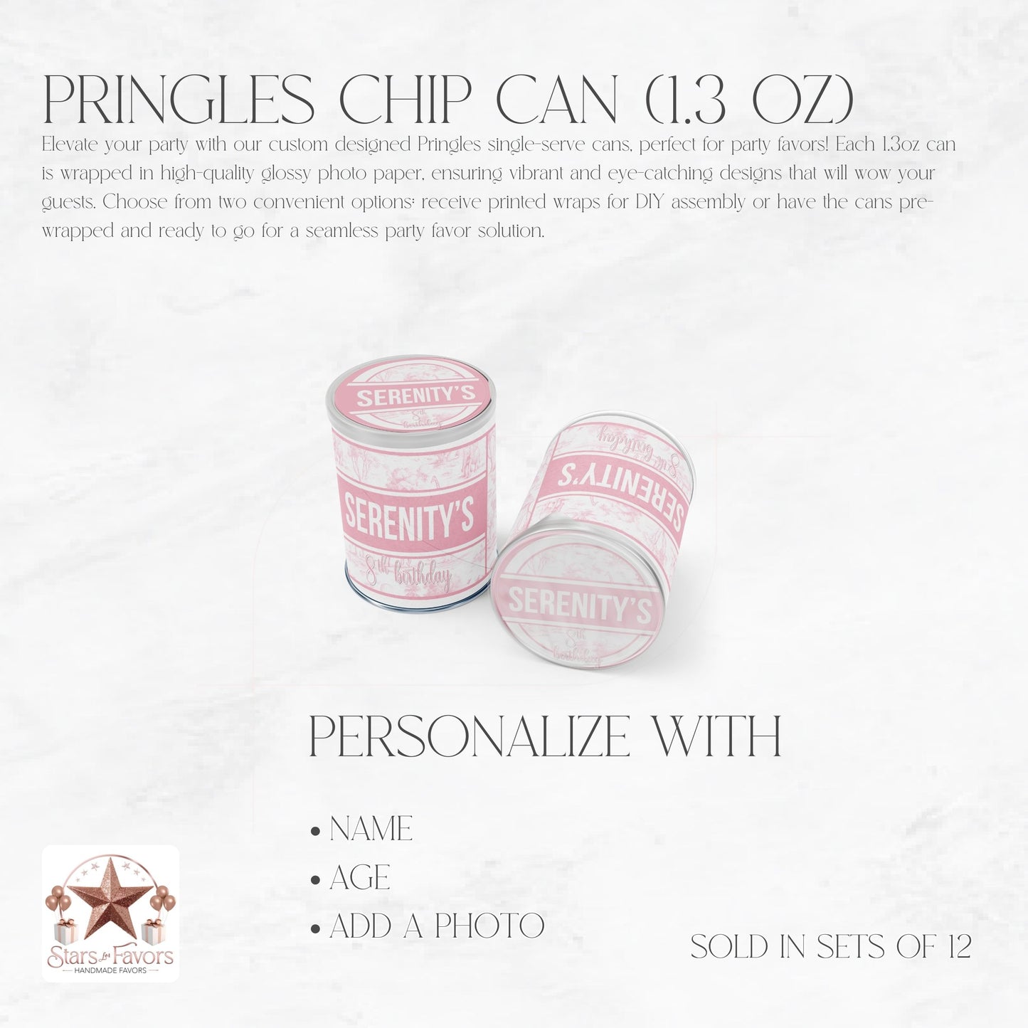 Toile Du Juoy Safari Pink Custom Pringles Chip Can