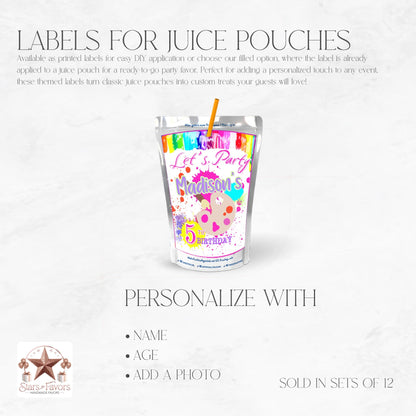 Let's Paint Party Custom Juice Pouch