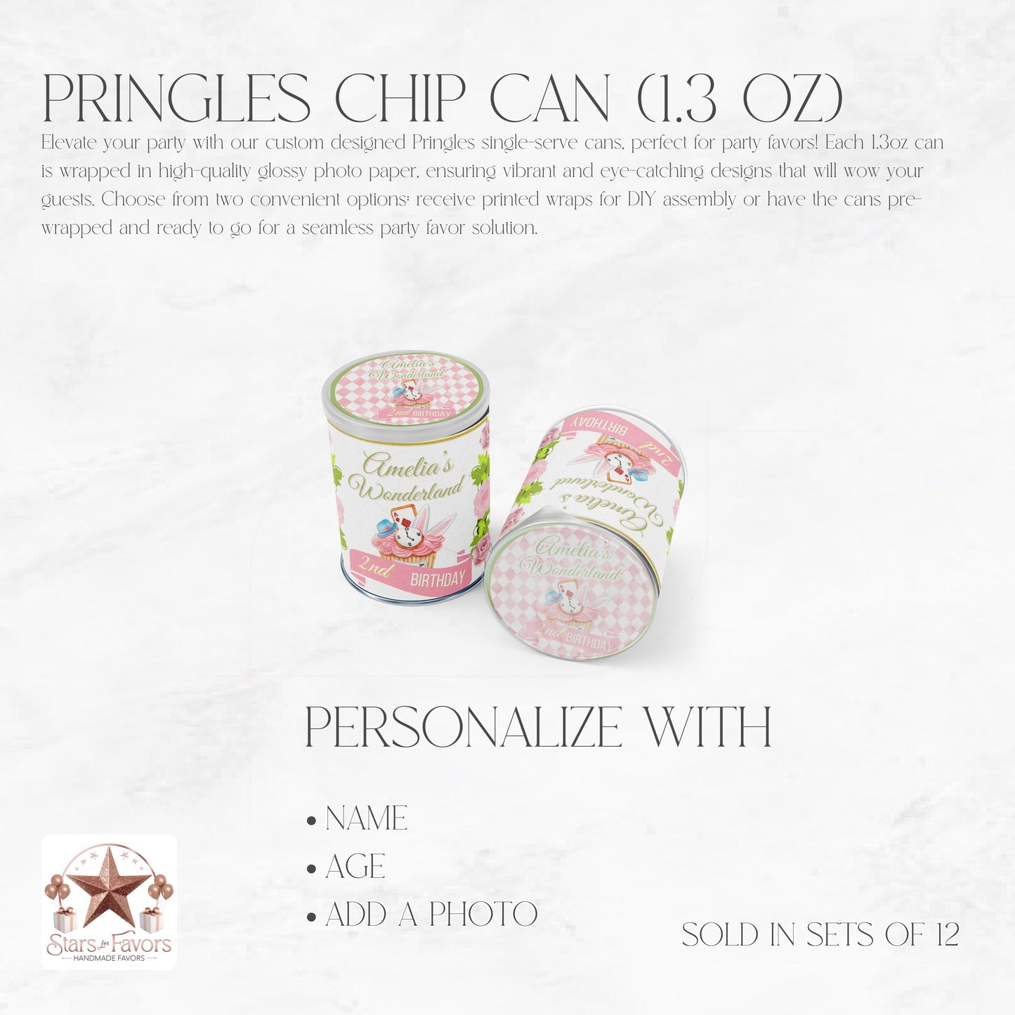Alice In Wondernland Custom Pringles Chip Cans