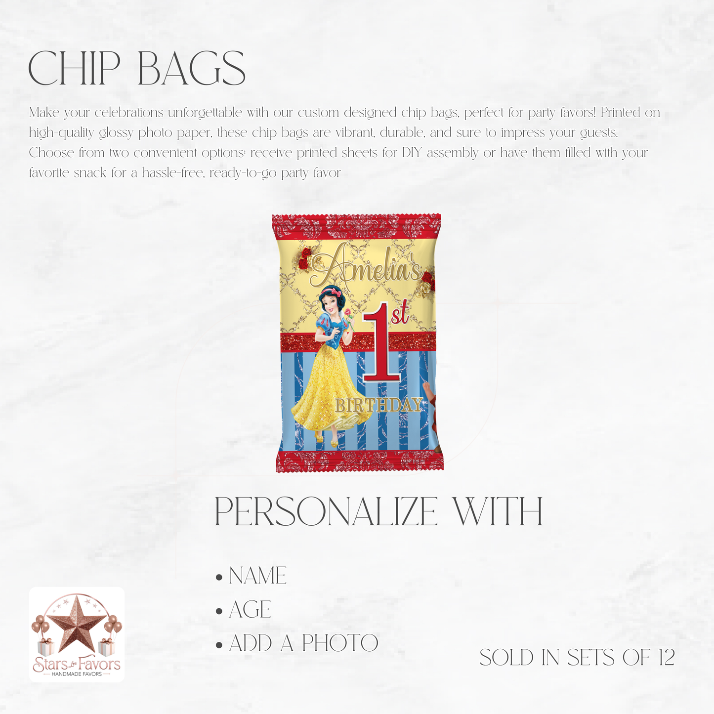 Snow White Chip Bags