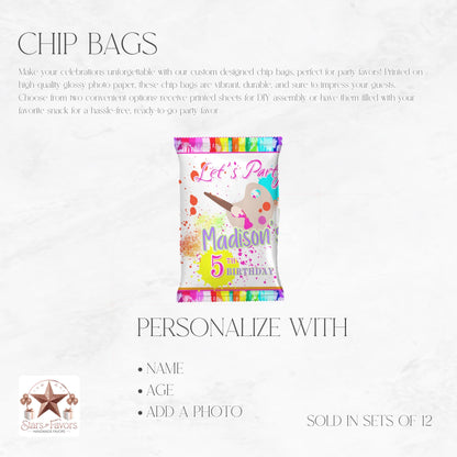 Let's Paint Party Custom Chip Bags