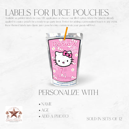 Kitty Capri Sun Party Favor – Printed or Filled