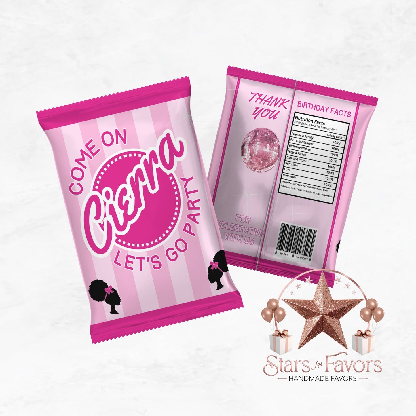 Come On Let's Go Party Afro Doll Chip Bag