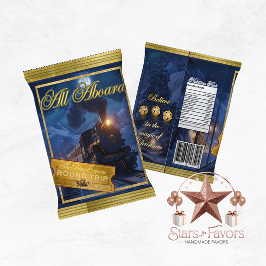 Polar Express Golden Ticket Custom Chip Bags