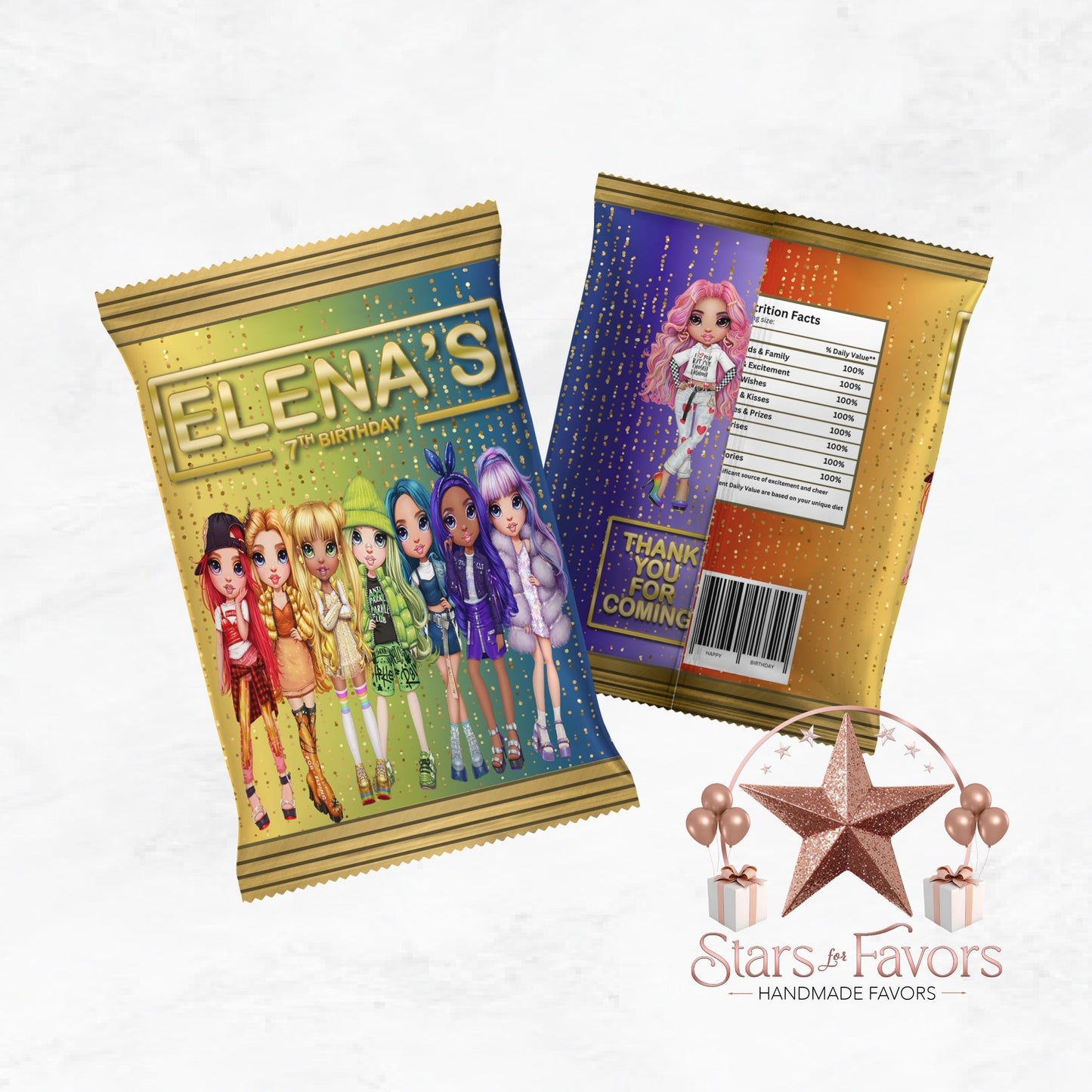 Rainbow High Dolls Custom Chip Bags
