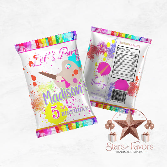 Let's Paint Party Custom Chip Bags