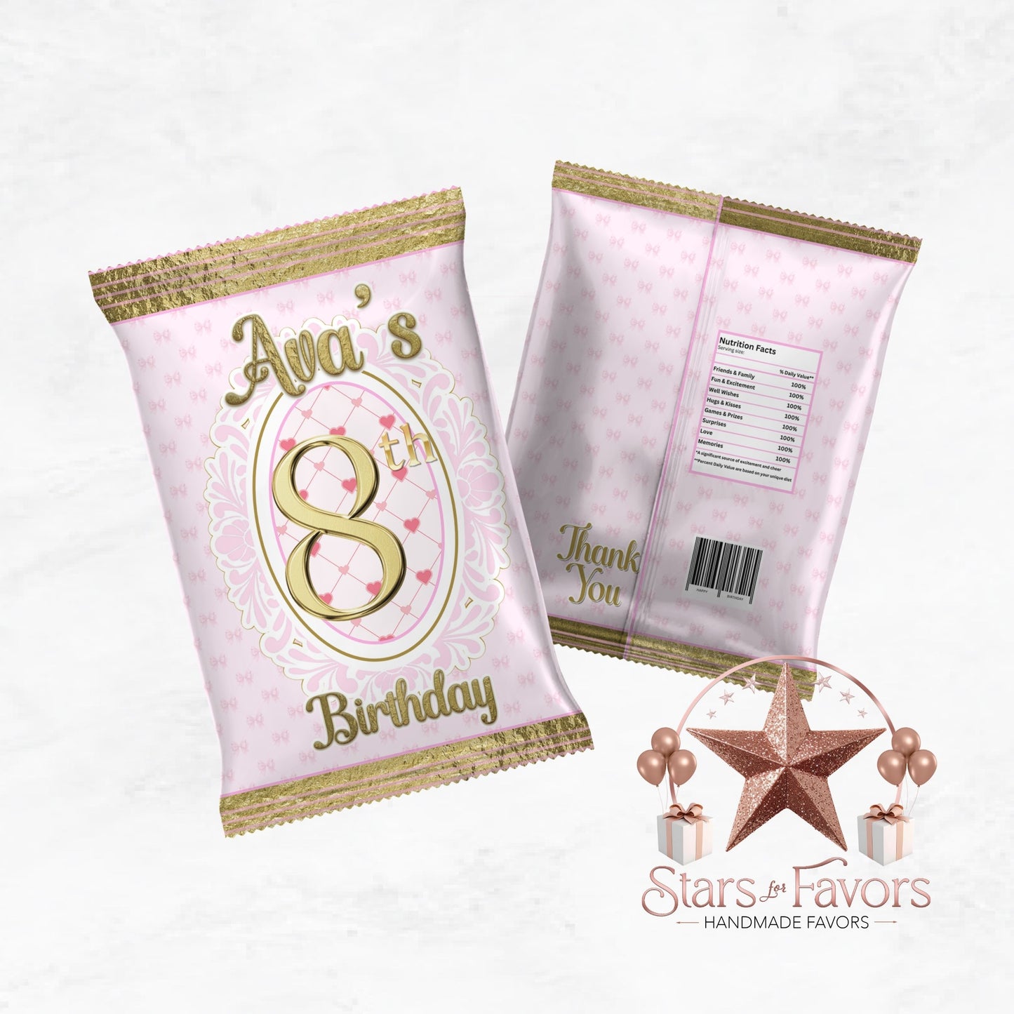 Pink Bows Chip Bags