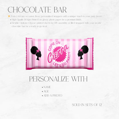 Afro Barbie Doll Chocolate Bar Wrappers