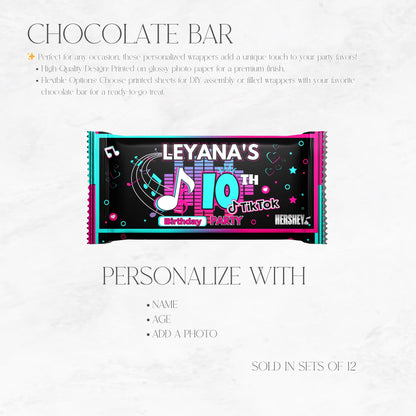 TikTok Party Hershey Chocolate Bar Favors