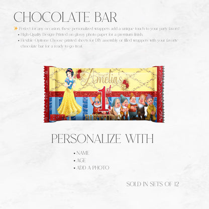 Snow White Custom Chocolate Bar Wrapper