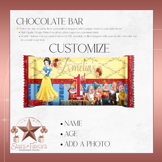 Snow White Custom Chocolate Bar Wrapper