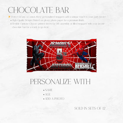 Spiderman Vs Venom Hershey Chocolate Bar