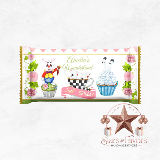Alice In Wonderland Custom Chocolate Bar Wrapper