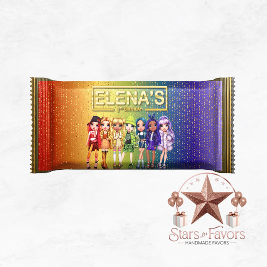 Rainbow High Dolls Chocolate Bar Party Favors