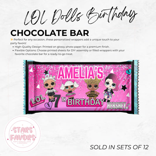 LOL Dolls Chocolate Bar Wrappers