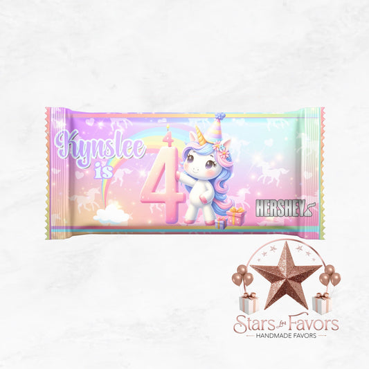 Rainbow Sparkle Unicorn Hershey Chocolate Bar Wrappers