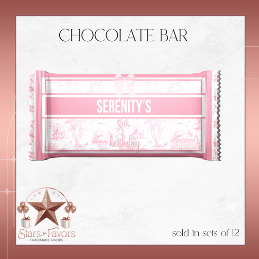 Toile Du Juoy Safari Pink Custom Chocolate Bar Wrapper