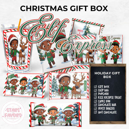 Elf Express Christmas Eve Gift Box African American Boy