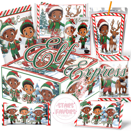 Elf Express Christmas Eve Gift Box African American Boy
