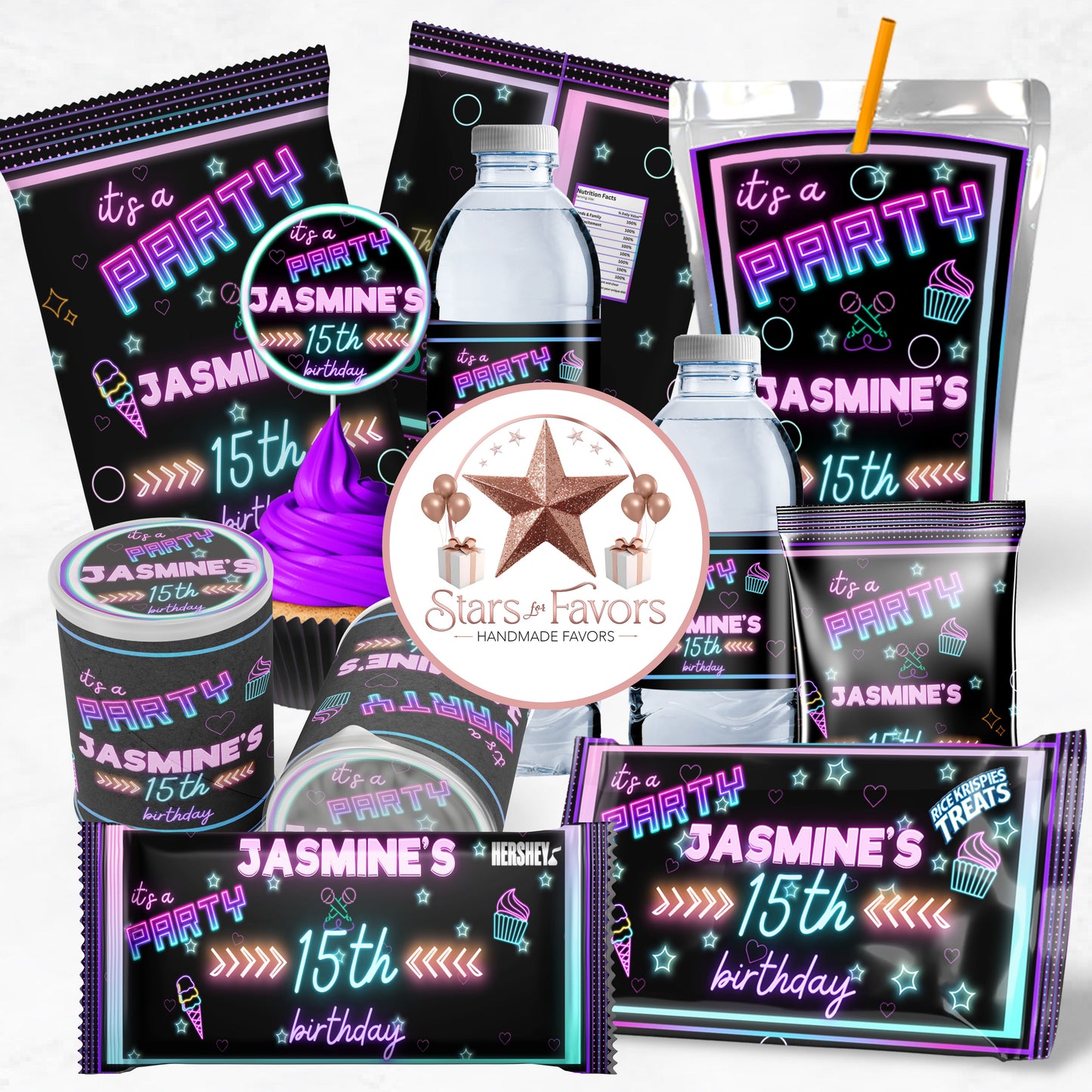 It’s a Party – Neon Birthday Party Favor Collection