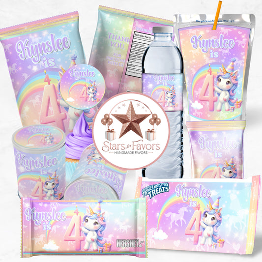 Rainbow Sparkle Unicorn Party Favor Collection