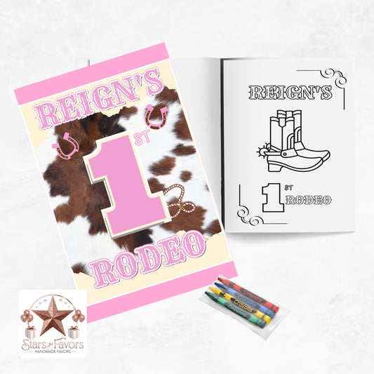 Rodeo Coloring Book – Pink & Brown Cow Print