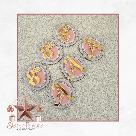Pink Bows Cupcake Toppers