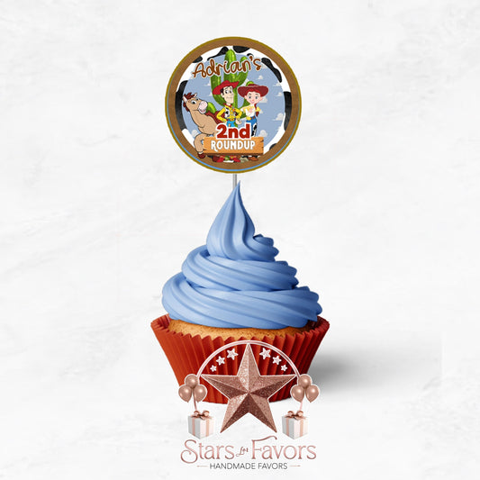 Toy Cowboy Roundup Cupcake Toppers