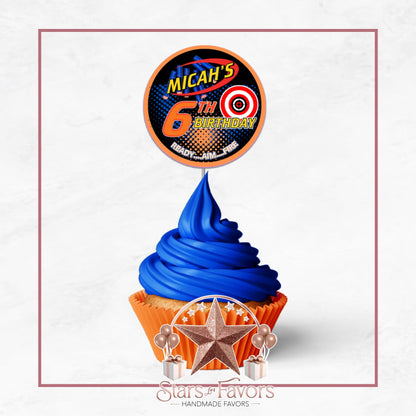Nerf Ready Aim Fire Custom Cupcake Toppers