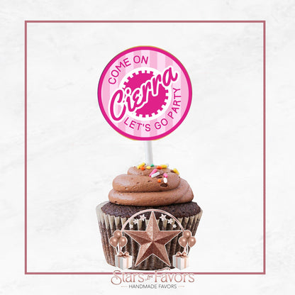 Come On Afro Barbie Cupcake Toppers