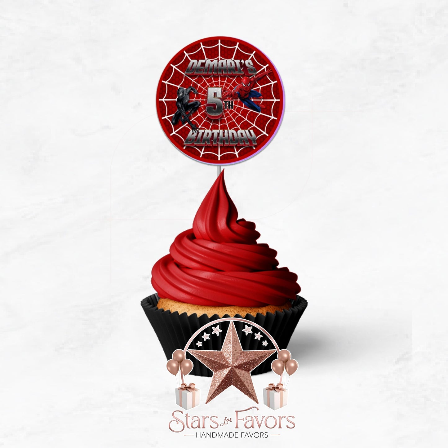 Spiderman Vs Venom Cupcake Toppers