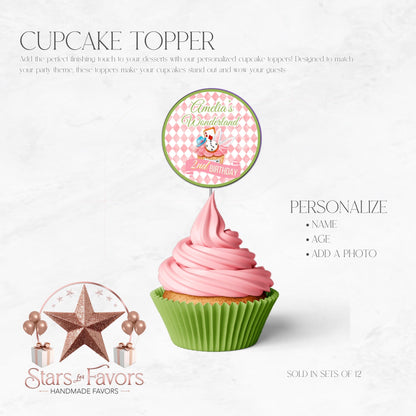 Alice In Wonderland Custom Cupcake toppers