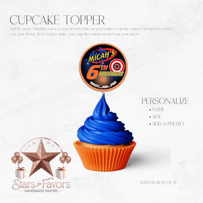 Nerf Ready Aim Fire Custom Cupcake Toppers