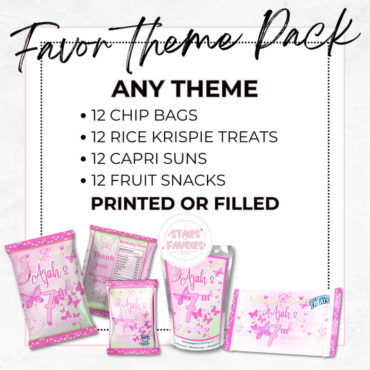 4 Favor Party Theme Pack