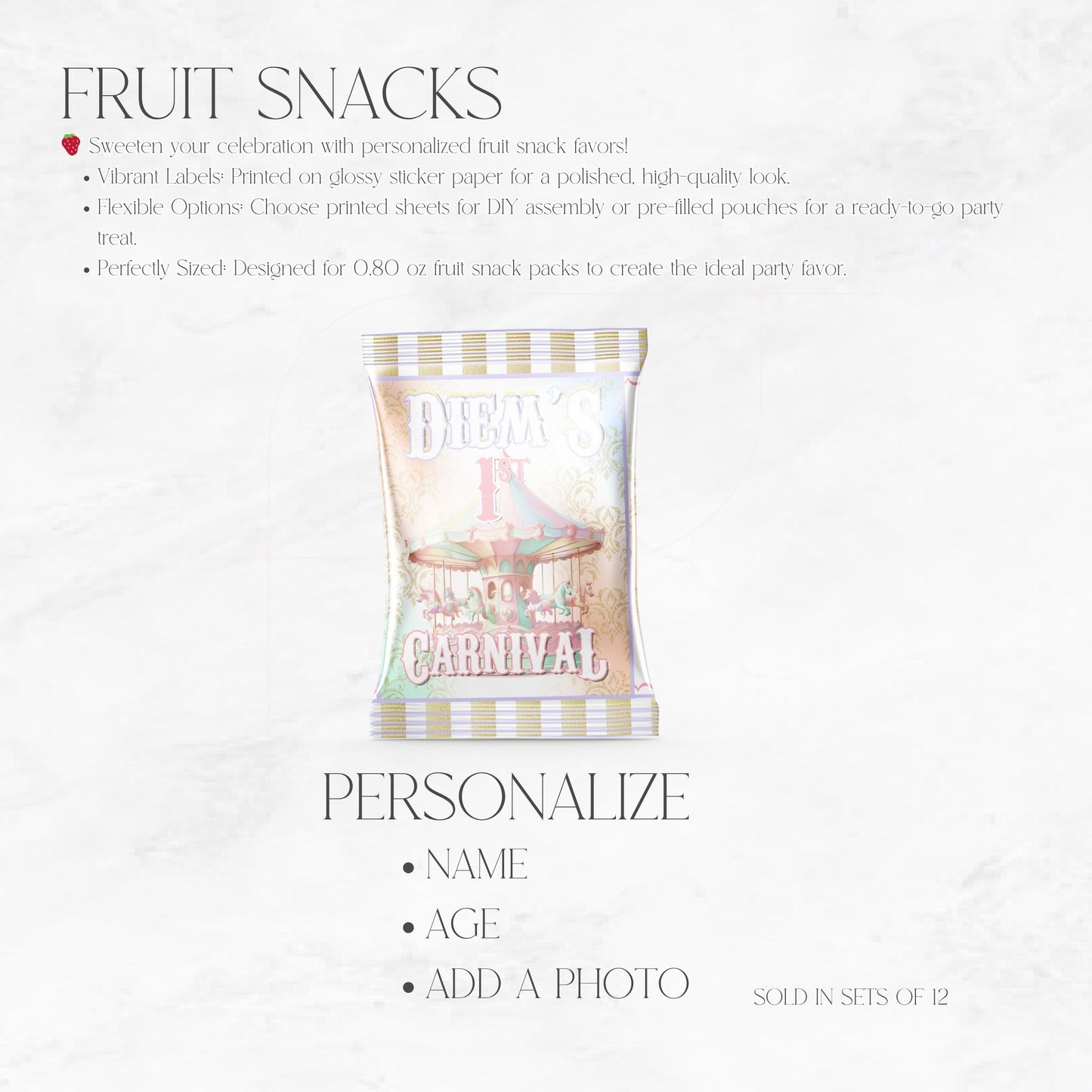 Pastel Carnival Fruit Snacks