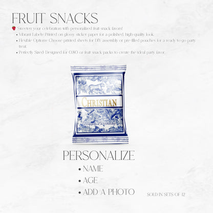 Toile Du Juoy Classic Blue Custom Fruit Snacks