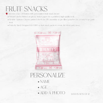 Toile Du Juoy Safari Pink Custom Fruit Snacks