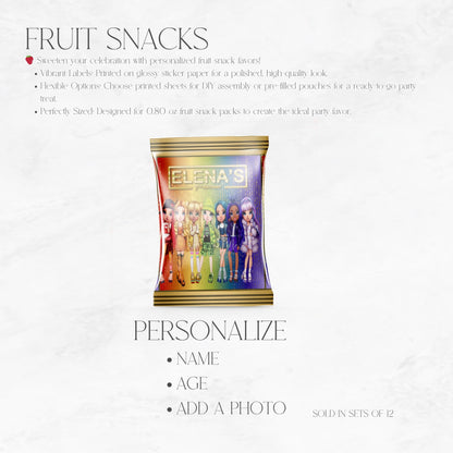 Rainbow High Dolls Fruit Snacks Party Favors