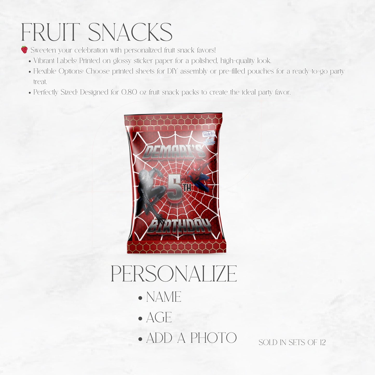Spiderman Vs Venom Fruit Snack