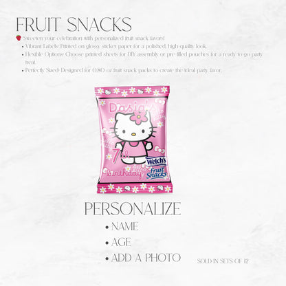 Kitty Personalized Fruit Snacks