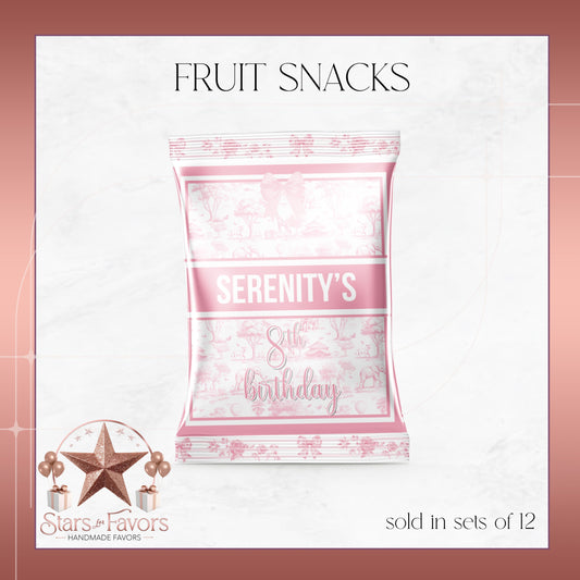 Toile Du Juoy Safari Pink Custom Fruit Snacks