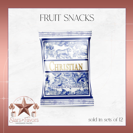 Toile Du Juoy Classic Blue Custom Fruit Snacks