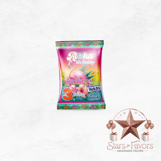 Aloha Let's Flamingo Custom Fruit Snacks