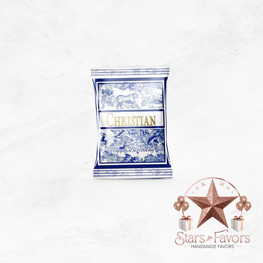 Toile Du Juoy Classic Blue Custom Fruit Snacks