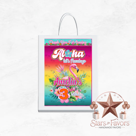 Aloha Let's Flamingo Custom Gift Bags