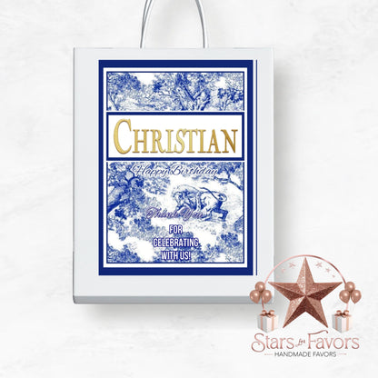 Toile De Juoy Classic Blue Custom Gift Bags