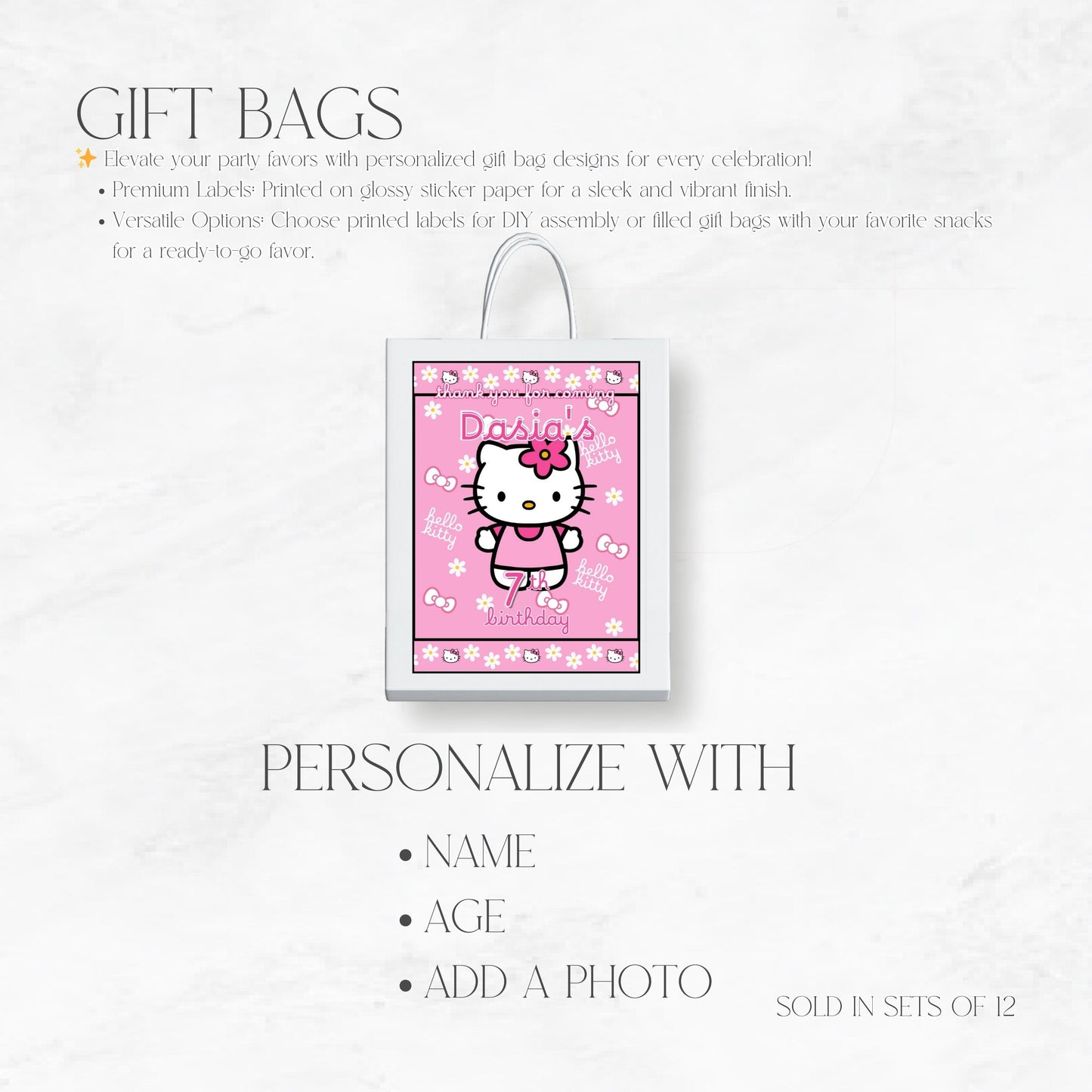 Kitty Personalized Gift Bags