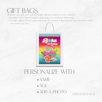 Aloha Let's Flamingo Custom Gift Bags