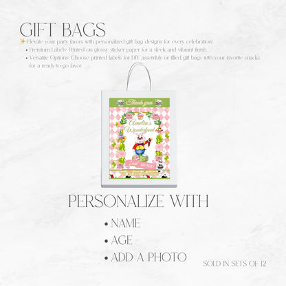 Alice In Wonderland Custom Gift Bags