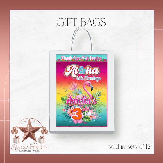 Aloha Let's Flamingo Custom Gift Bags